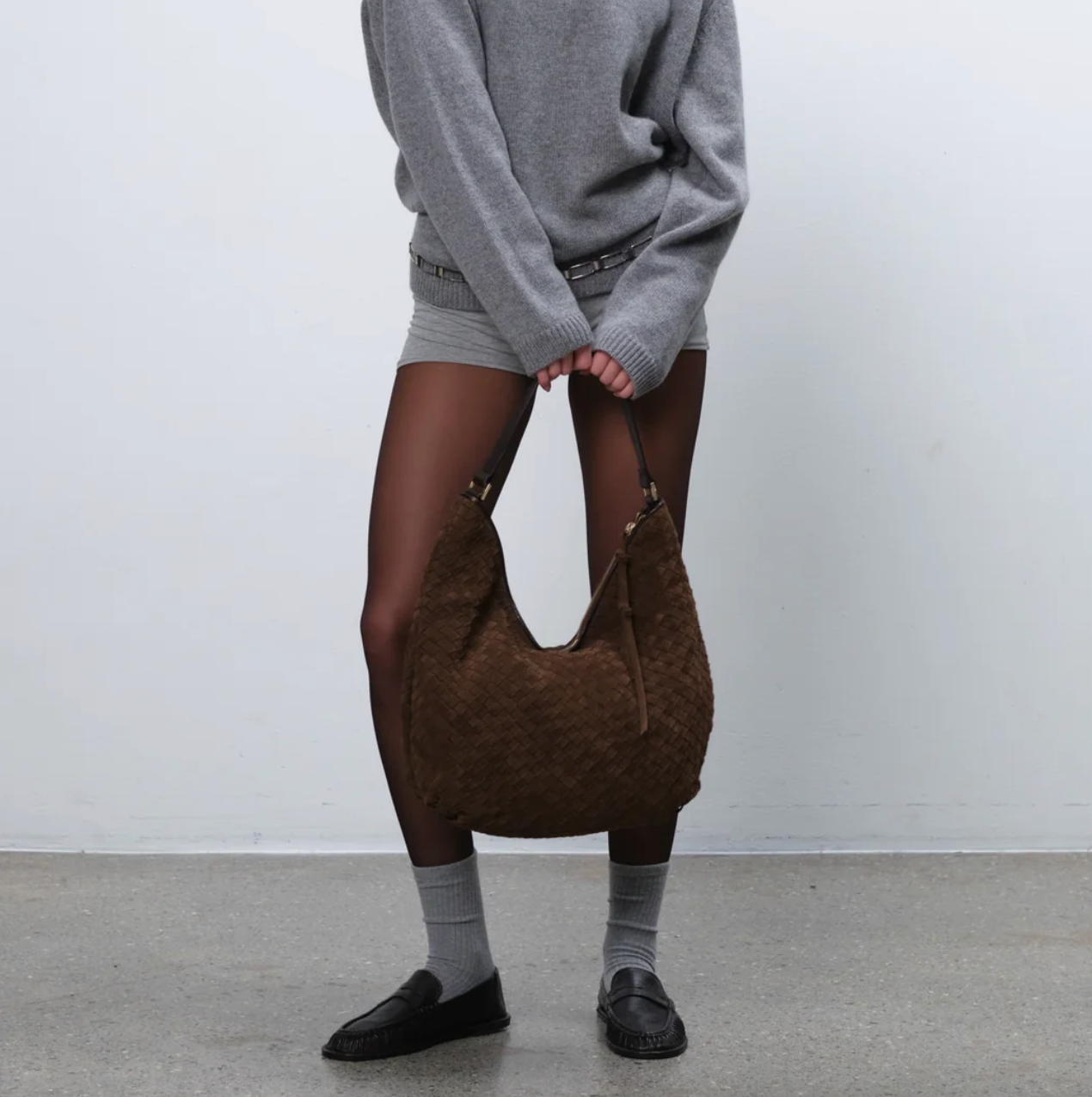 Adax Rozzano Shoulder Bag Mindy Braided Chocolate