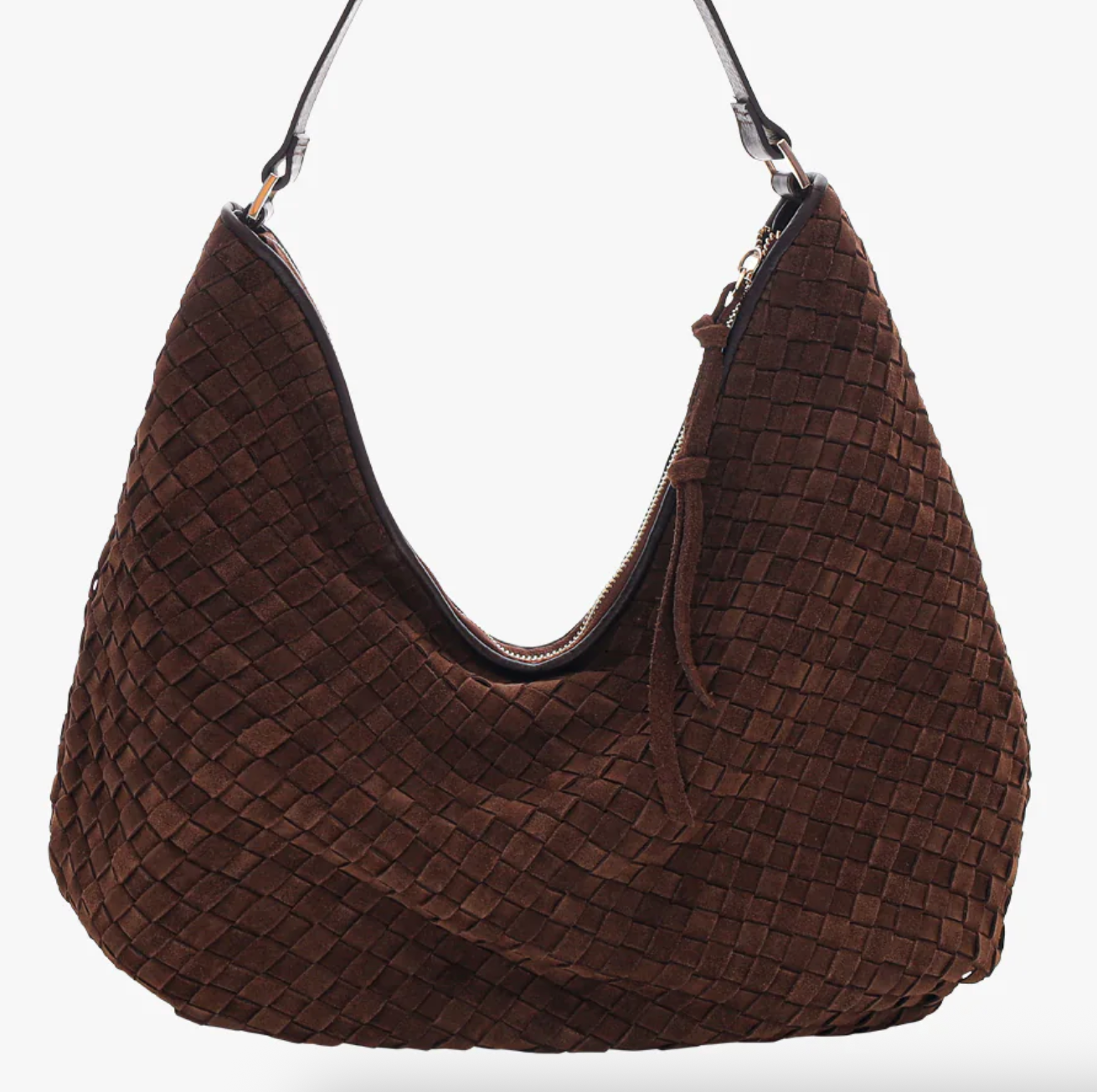 Adax Rozzano Shoulder Bag Mindy Braided Chocolate