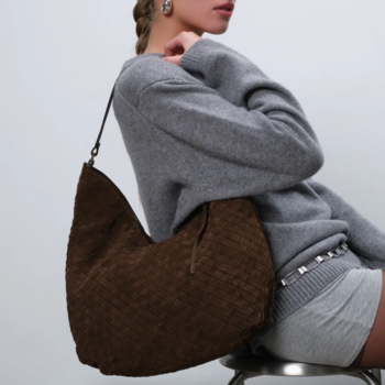 Adax Rozzano Shoulder Bag Mindy Braided Chocolate