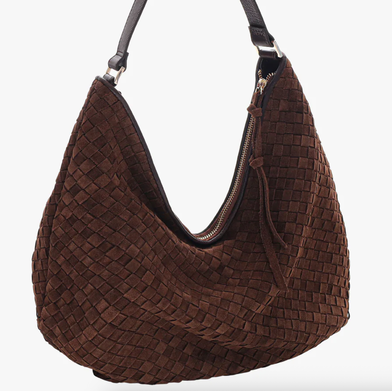 Adax Rozzano Shoulder Bag Mindy Braided Chocolate
