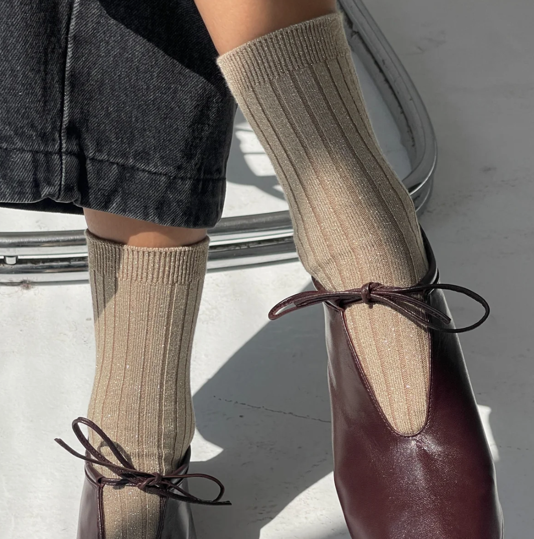 Le Bon Shoppe Her Socks Ash Glitter