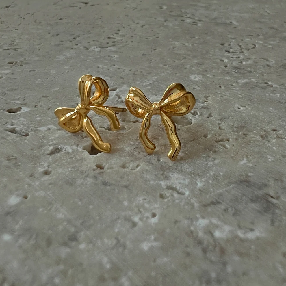 Brandlinger Earrings Gold Bow