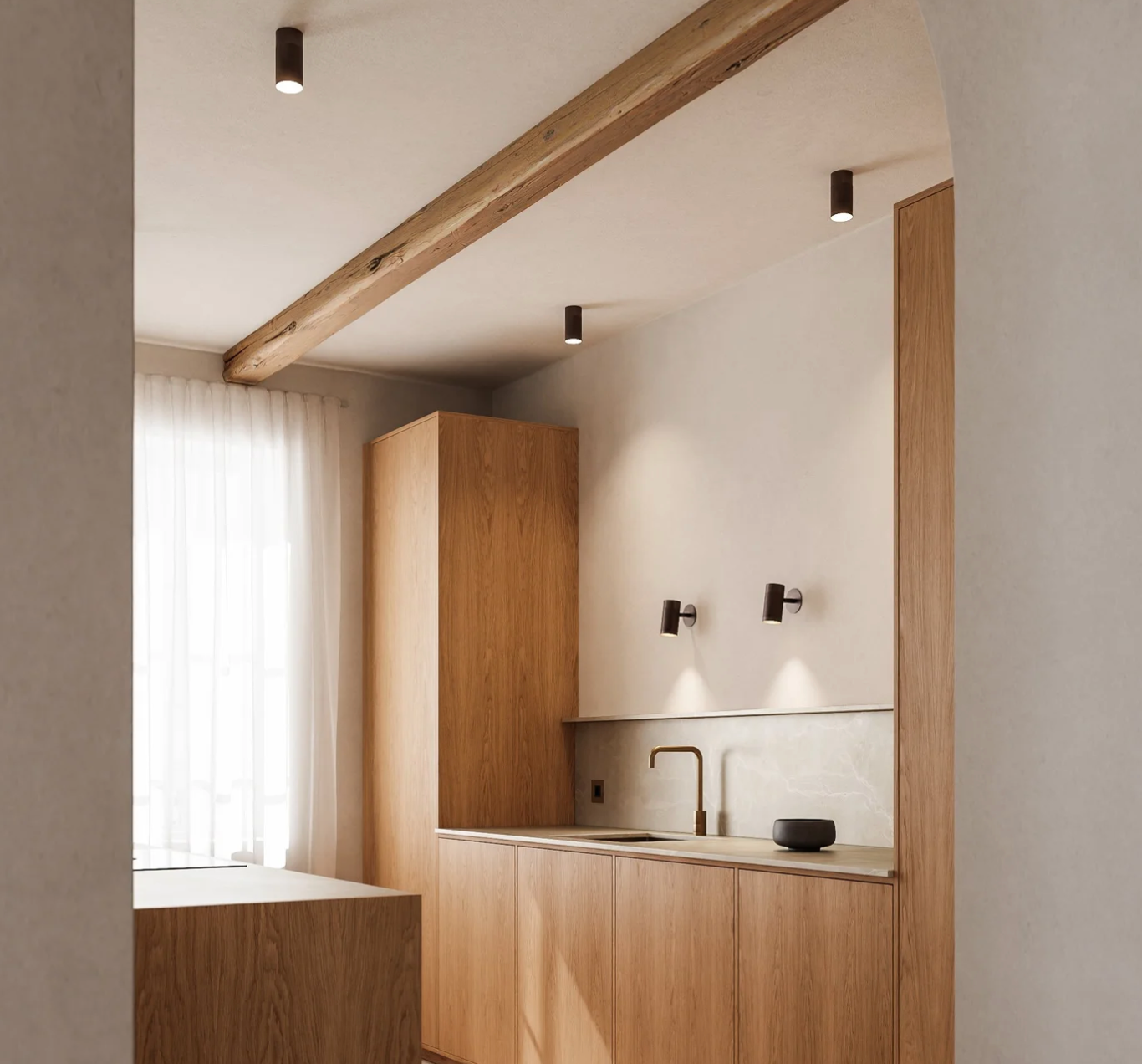 Thorup Small Recessed Wall Lamp I Browned Brass