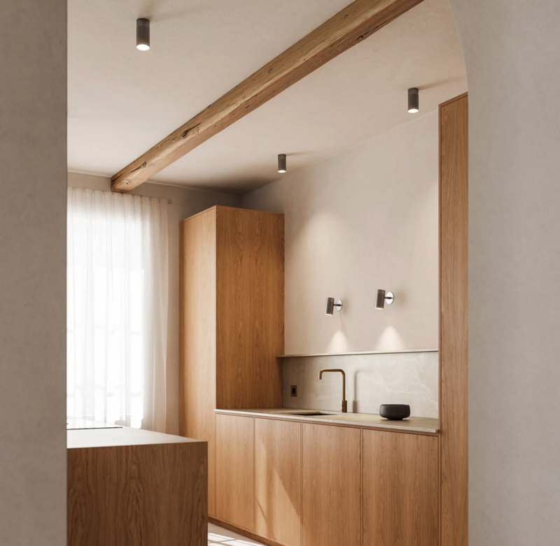 Thorup Small Recessed Wall Lamp I Nickel-plated Brass
