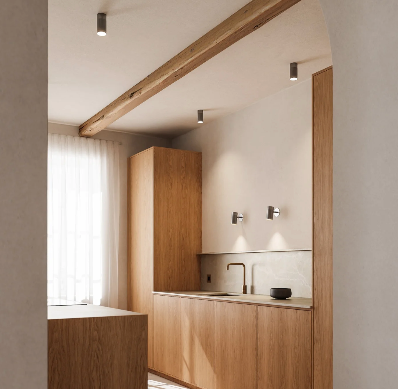 Thorup Small Recessed Wall Lamp I Nickel-plated Brass