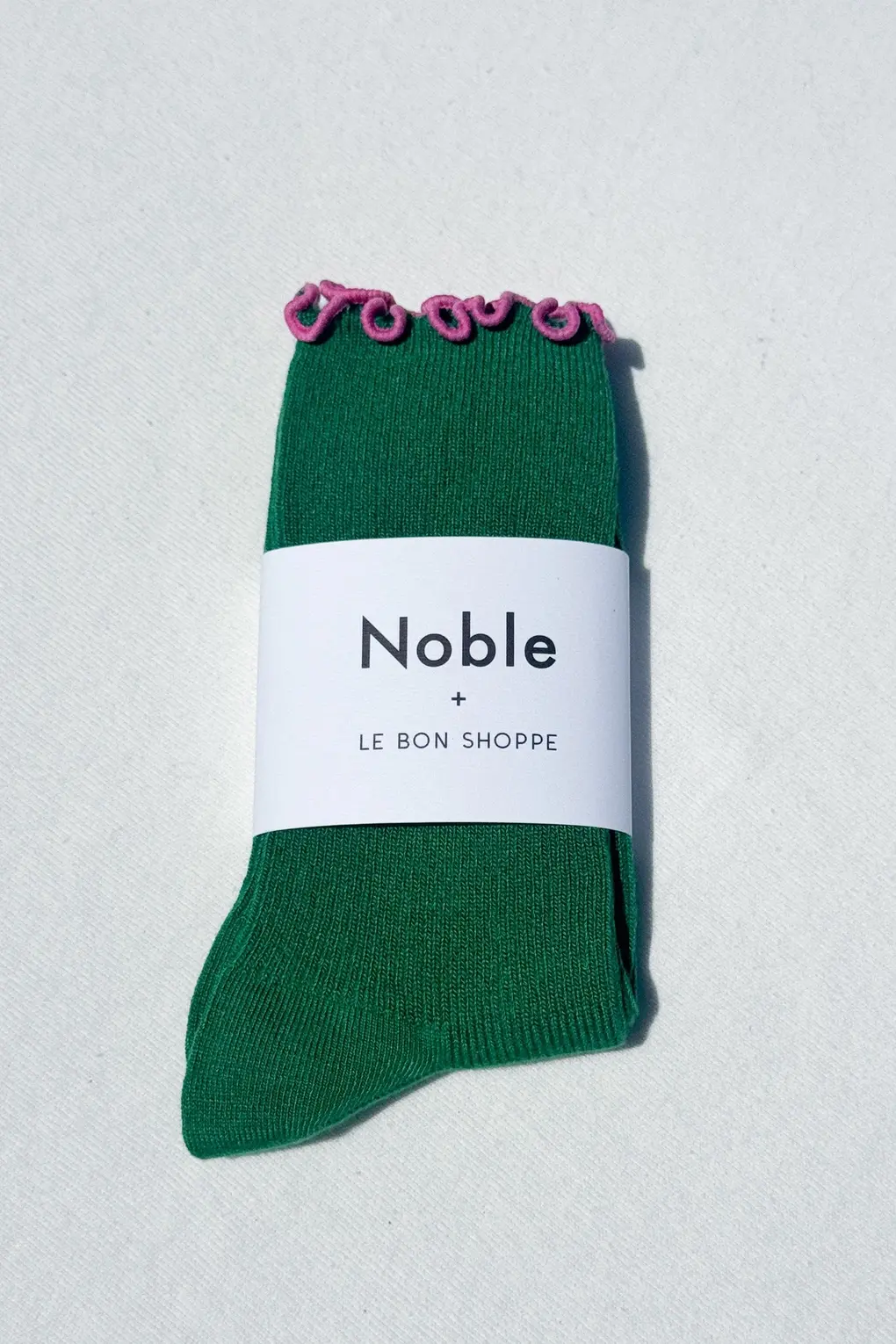 Le Bon Shoppe Ruffled Modal Socks Spinach Pink