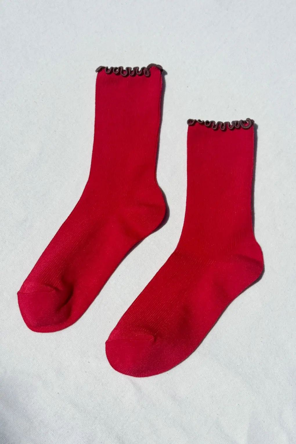 Le Bon Shoppe Ruffled Modal Socks Paprika Brown