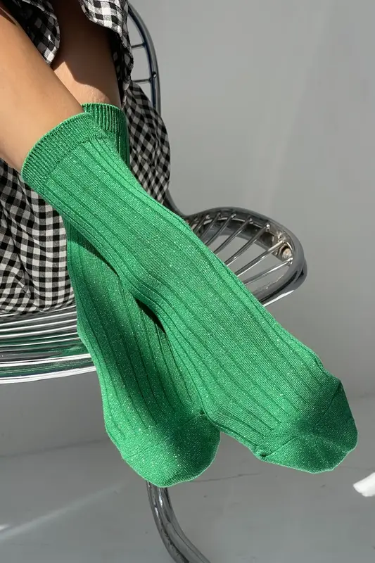 Le Bon Shoppe Her Socks Emerald Glitter