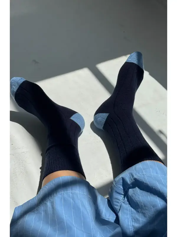 Le Bon Shoppe Extended Classic Cashmere Socks Navy