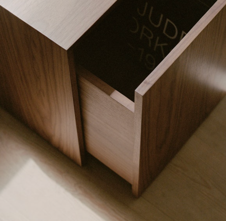 New Works Mass Side Table w. Drawer Walnut