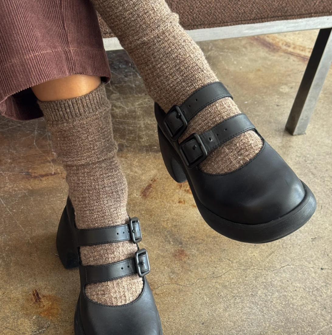 Le Bon Shoppe Wool Waffled socks Brown