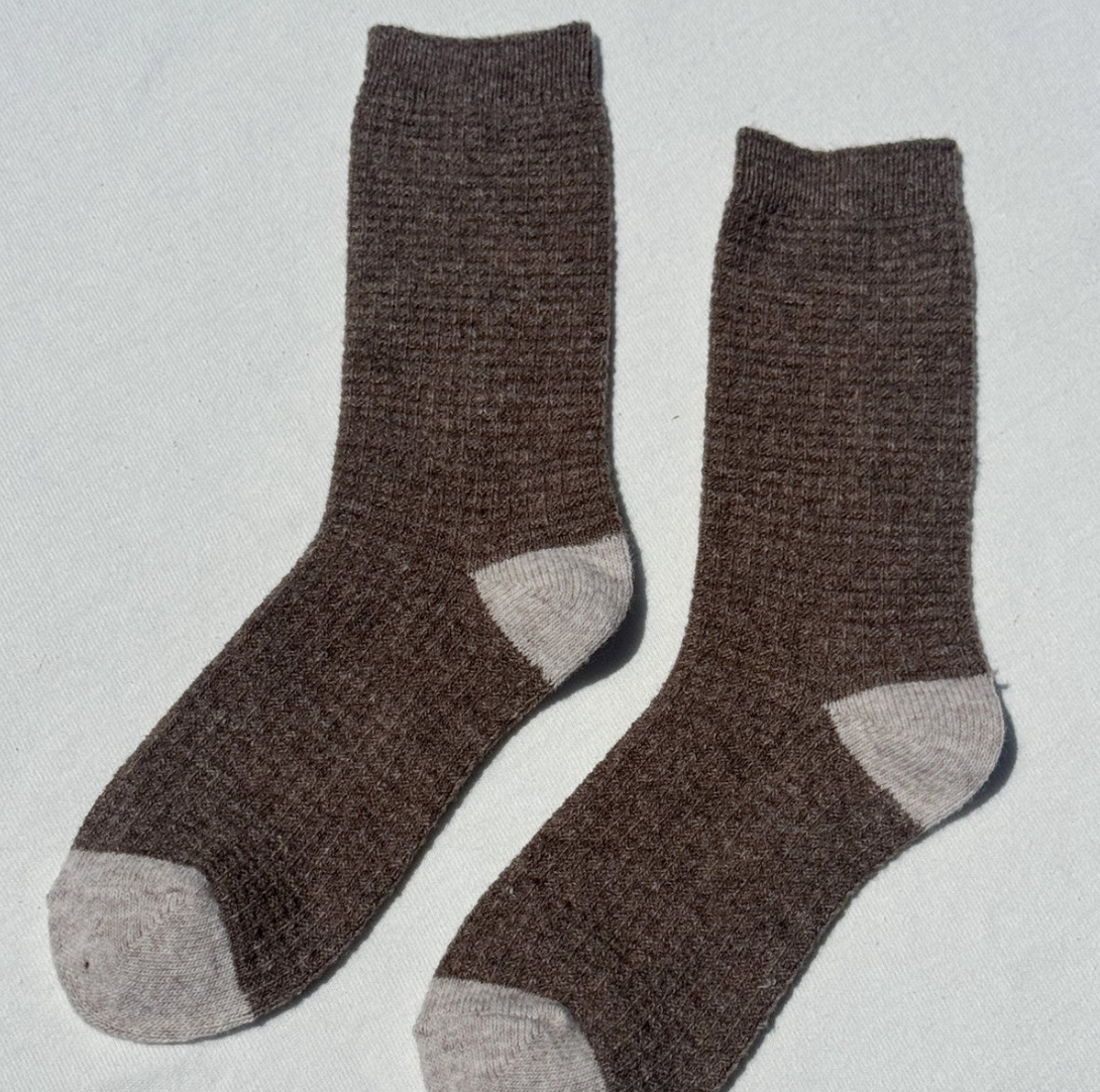 Le Bon Shoppe Wool Waffled socks Brown