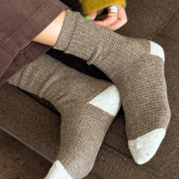 Le Bon Shoppe Wool Waffled socks Brown