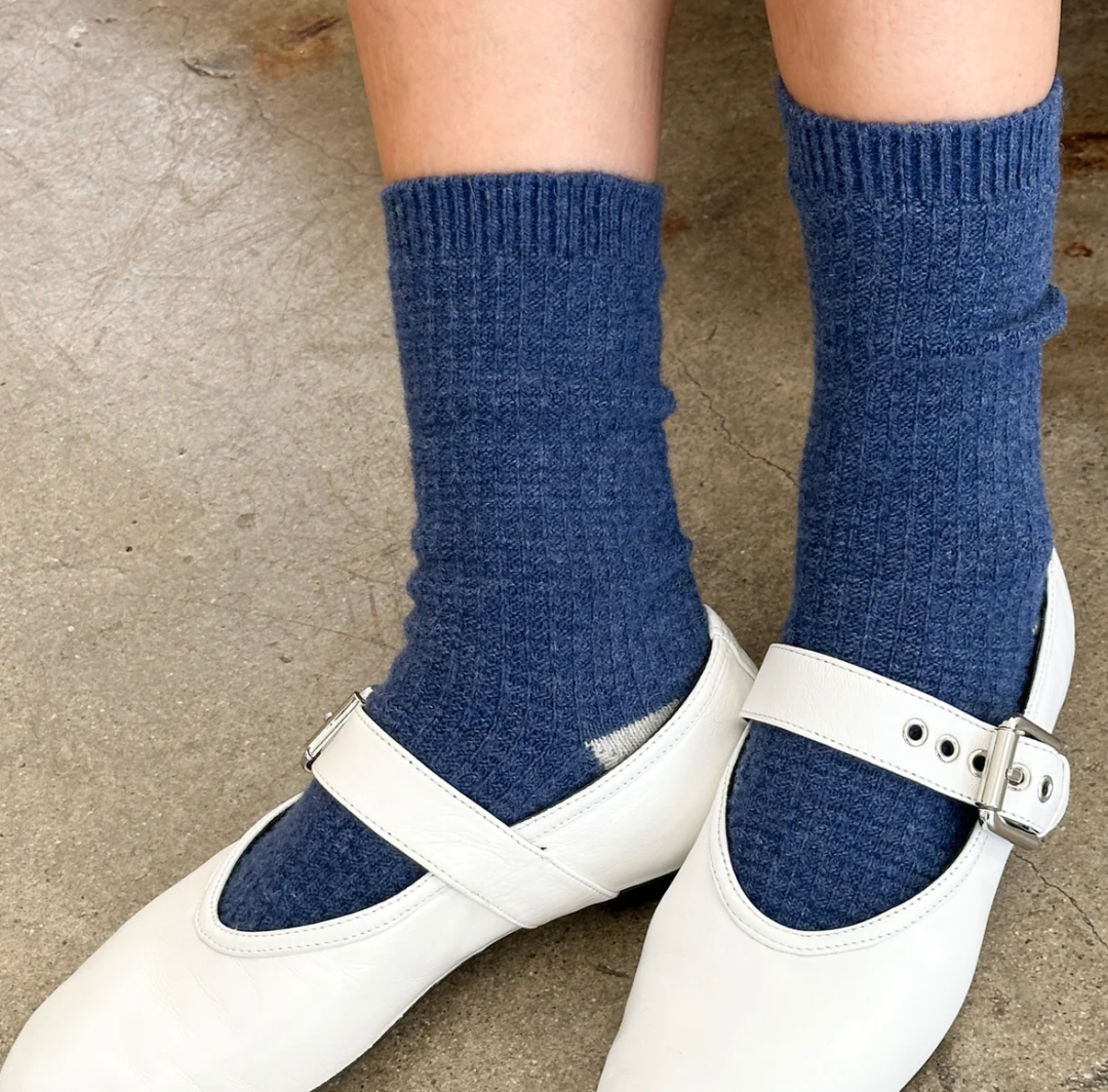 Le Bon Shoppe Wool Waffled socks Denim