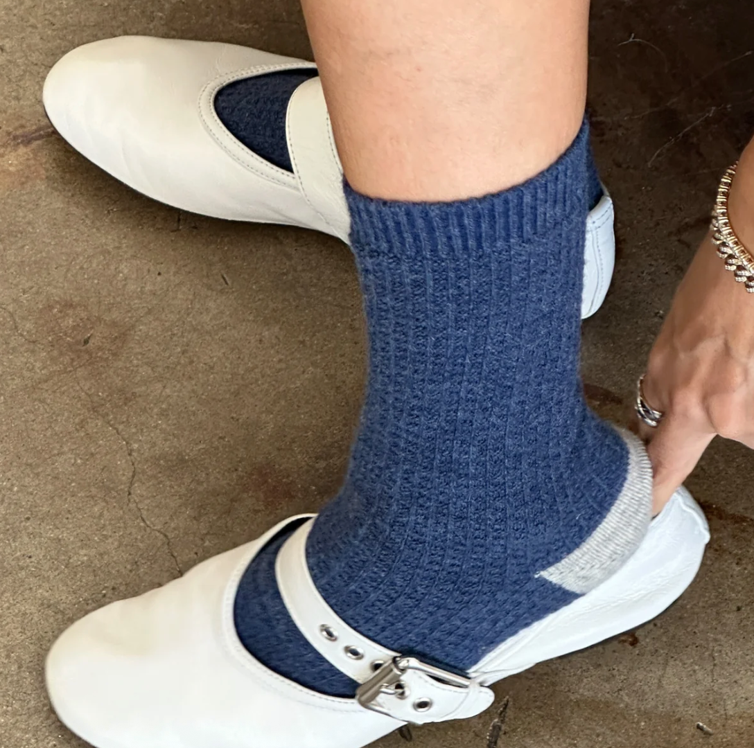 Le Bon Shoppe Wool Waffled socks Denim