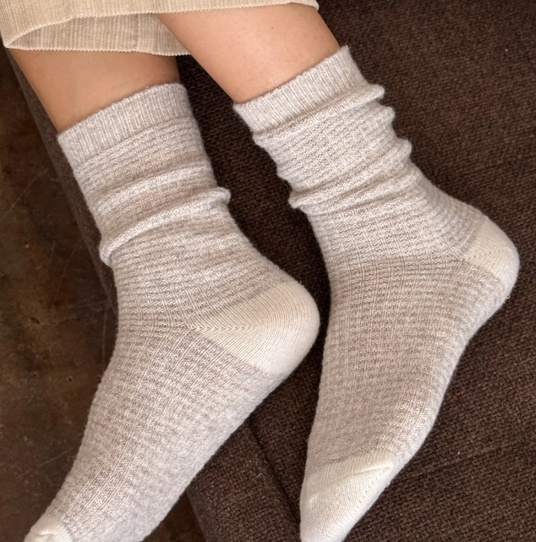 Le Bon Shoppe Wool Waffled socks Oatmeal