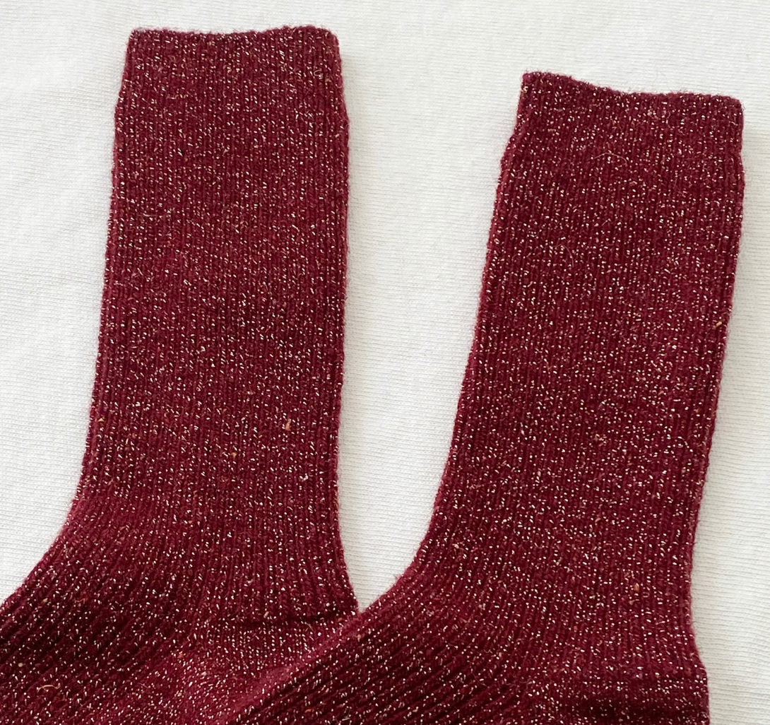 Le Bon Shoppe Winter Sparkle Socks Wine