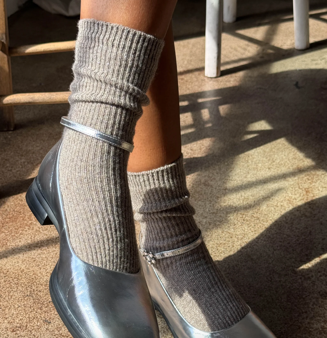 Le Bon Shoppe Winter Sparkle Socks Nutmeg