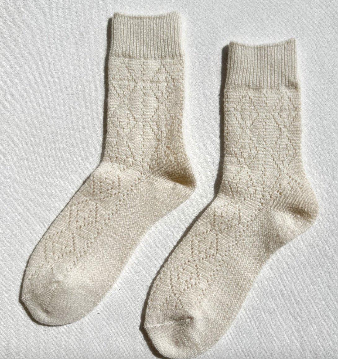 Le Bon Shoppe Cashmere Pointelle Socks Cream