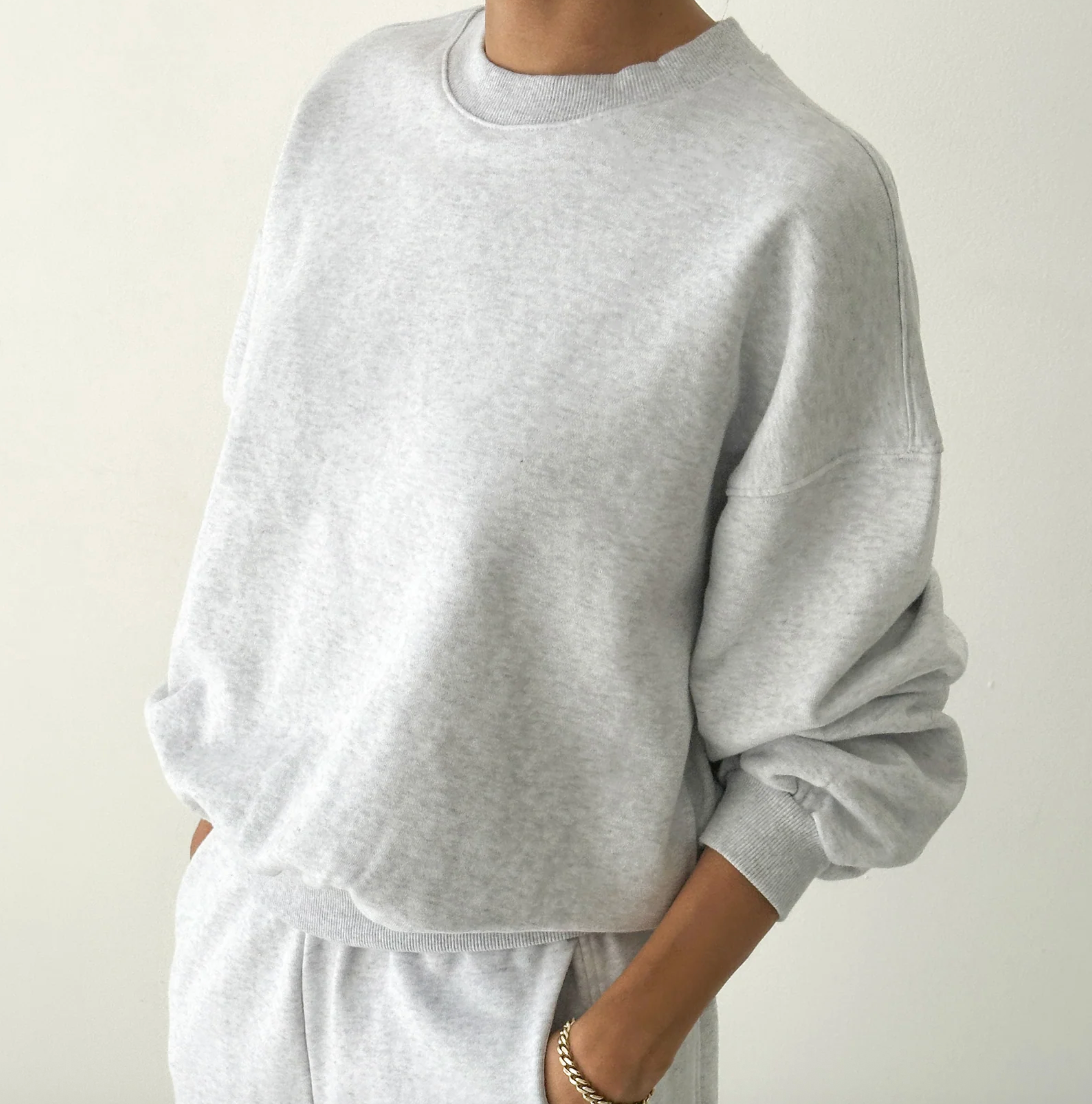 Le Bon Shoppe French Terry Core Sweatshirt Icy Grey