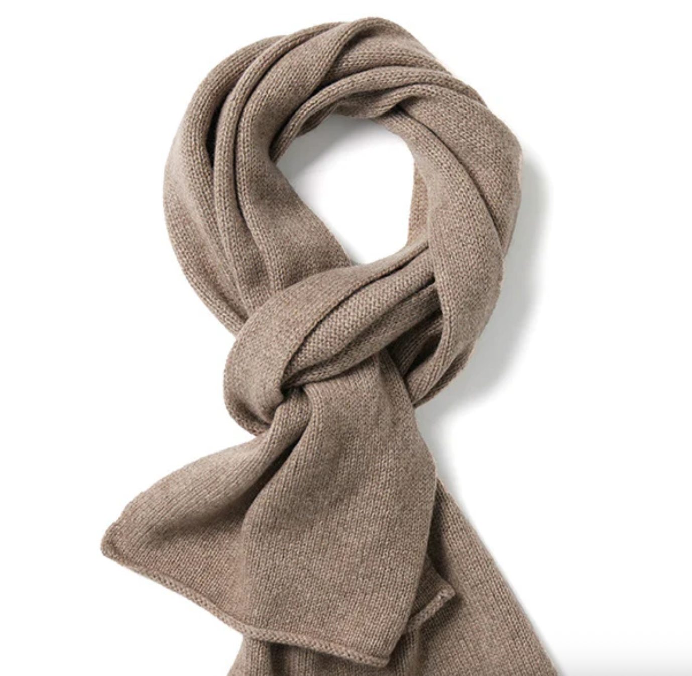 Studio Alter Scarf Plain Knit Taupe 100% cashmere