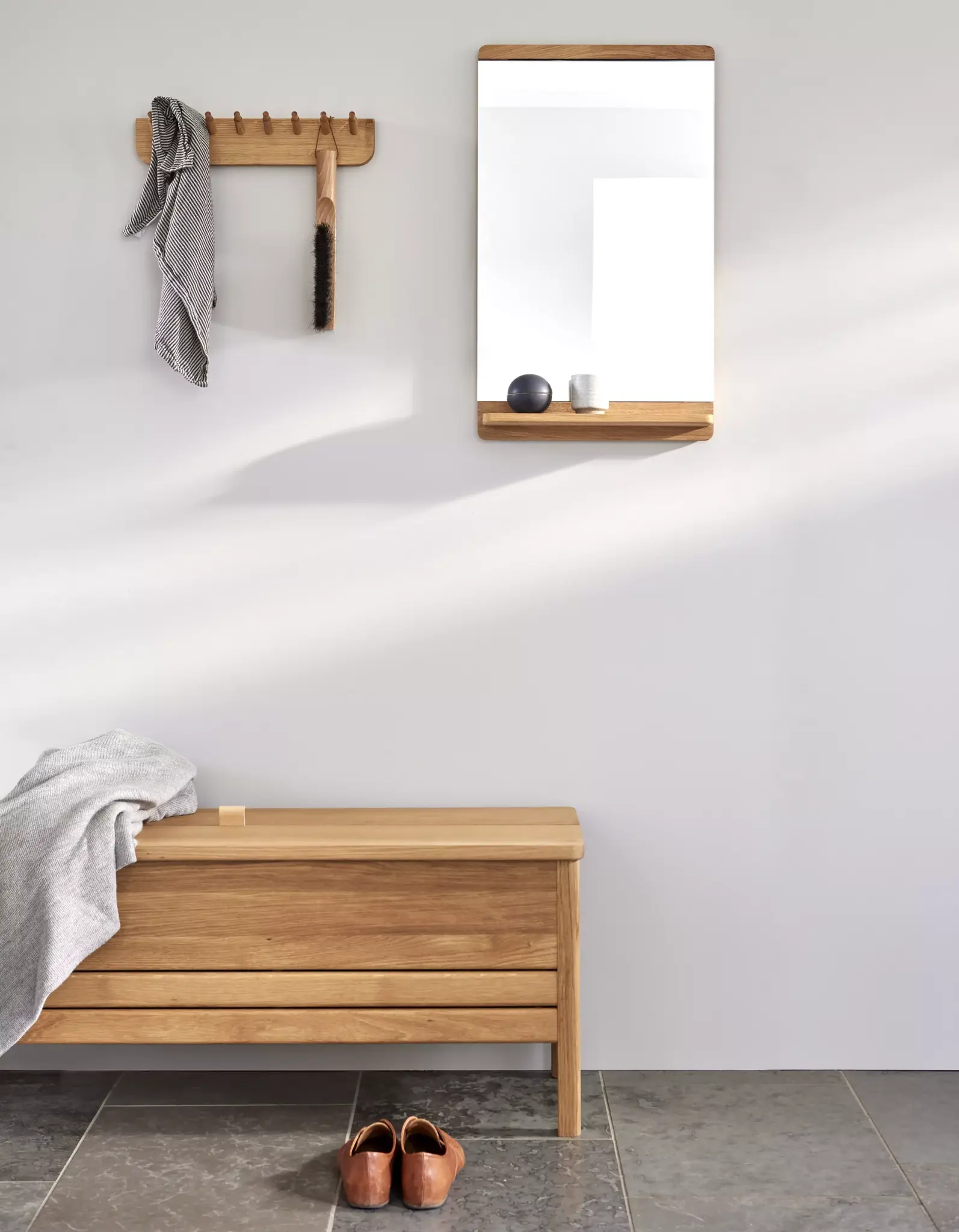 Form and Refine Rim Mirror 40×68, Oak