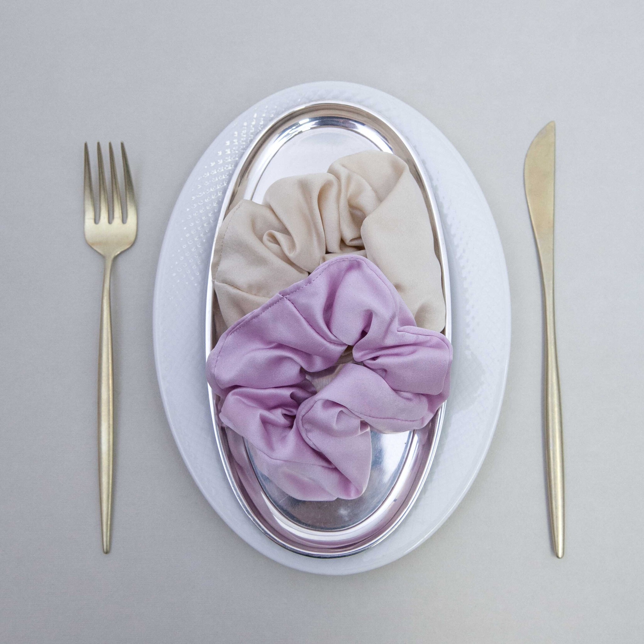 Marram Silk Scrunchie Plant Dyed Large Lavendel