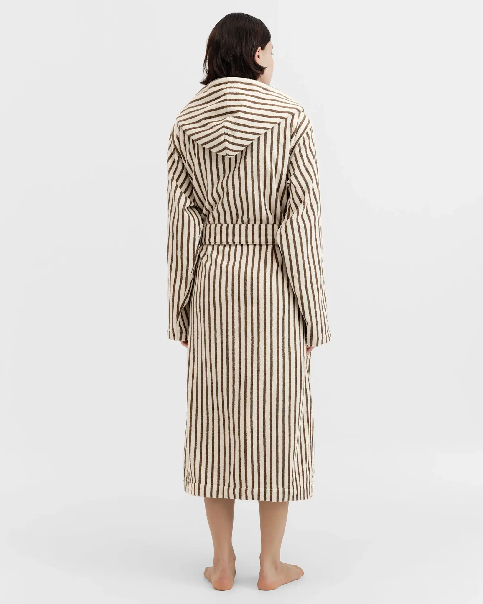 Tekla Terry Hooded Bathrobe Kodiak Stripes