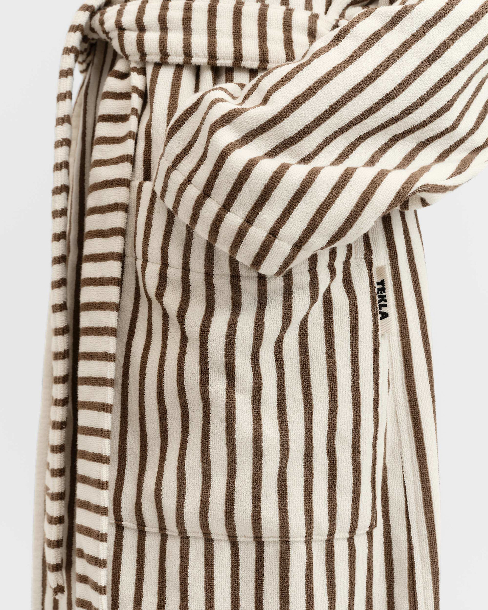 Tekla Terry Hooded Bathrobe Kodiak Stripes