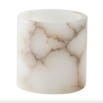 Tell Me More Alabaster Candle Holder Natural S