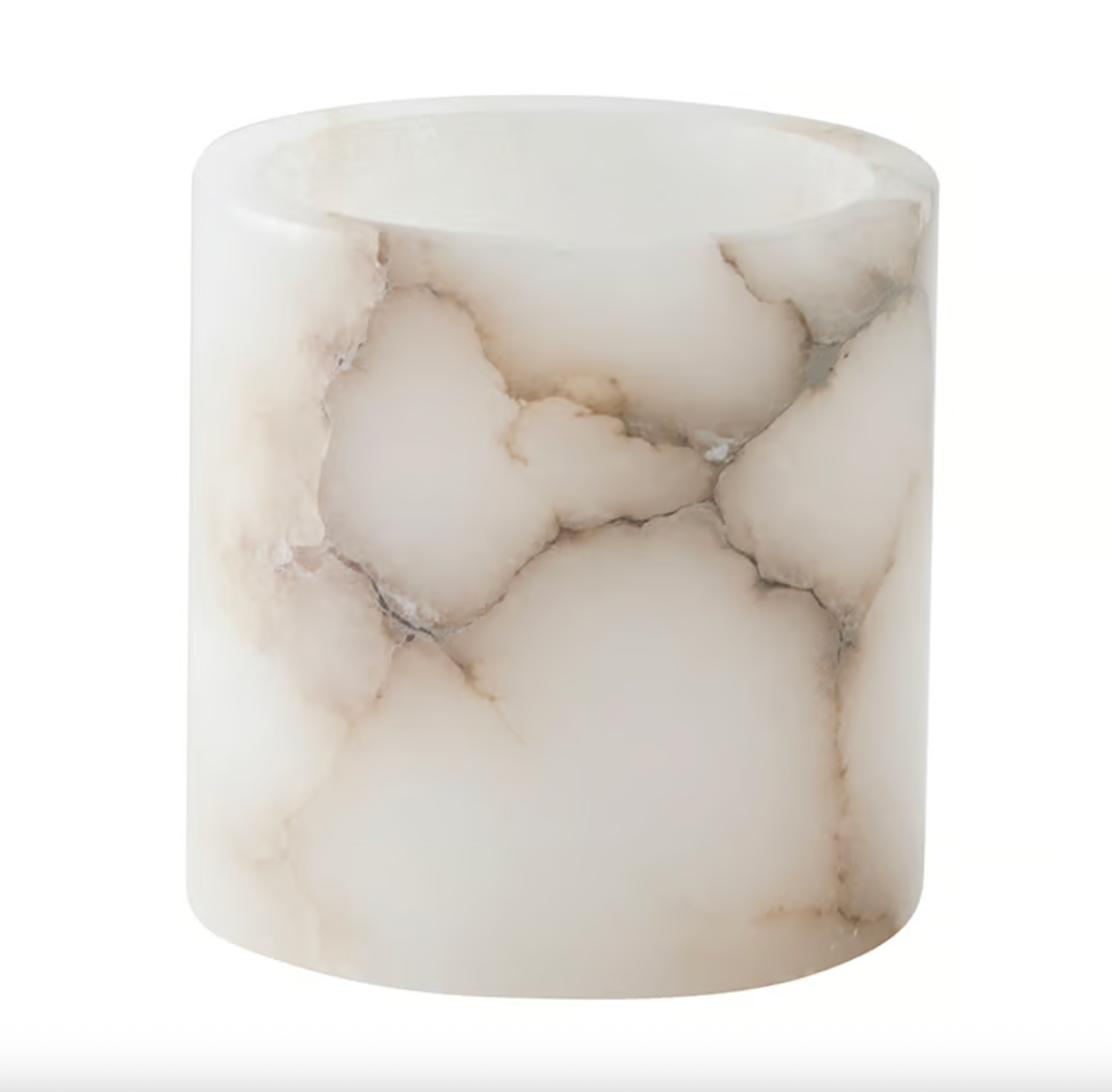 Tell Me More Alabaster Candle Holder Natural S