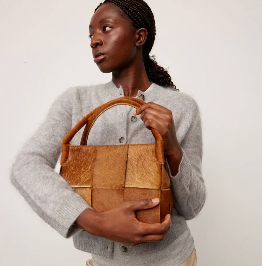 Adax Molino Braided Shoulder Bag Fleur Caramel