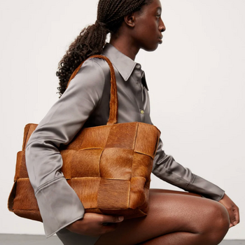 Adax Molino Braided Handbag Harper Caramel big