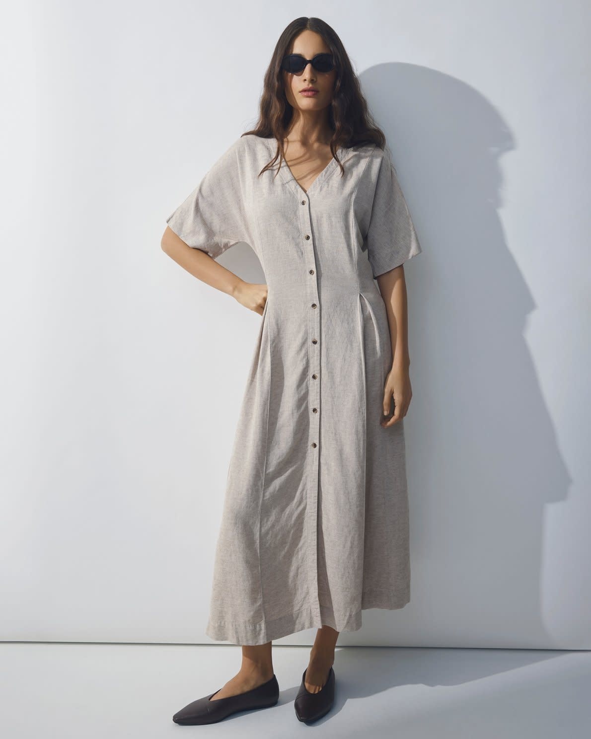 Msch Copenhagen Dress Viana Ginia 2/4 Sand Melange