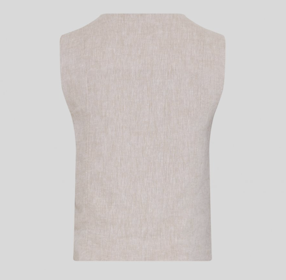 Msch Copenhagen Viana Ginia V Neck Waistcoat Sand Melange