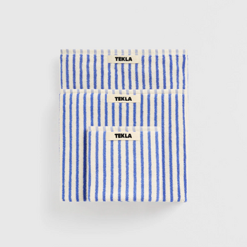 Tekla Terry Towel Coastal Blue Stripes 30x30