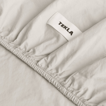 Tekla Percale Fitted Sheet Soft Grey 180x200x30