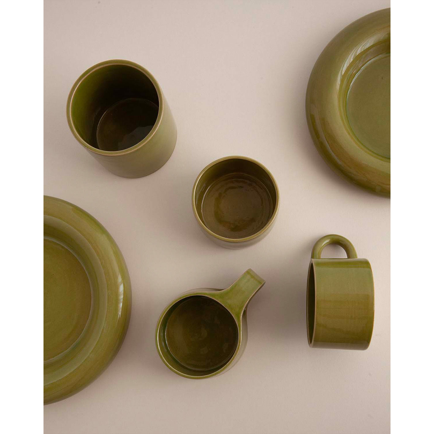 Almond in a Glass Cup Round Handle Moss