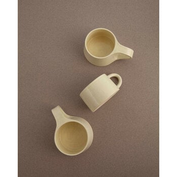 Almond in a Glass Cup Flat Handle Soft Yellow