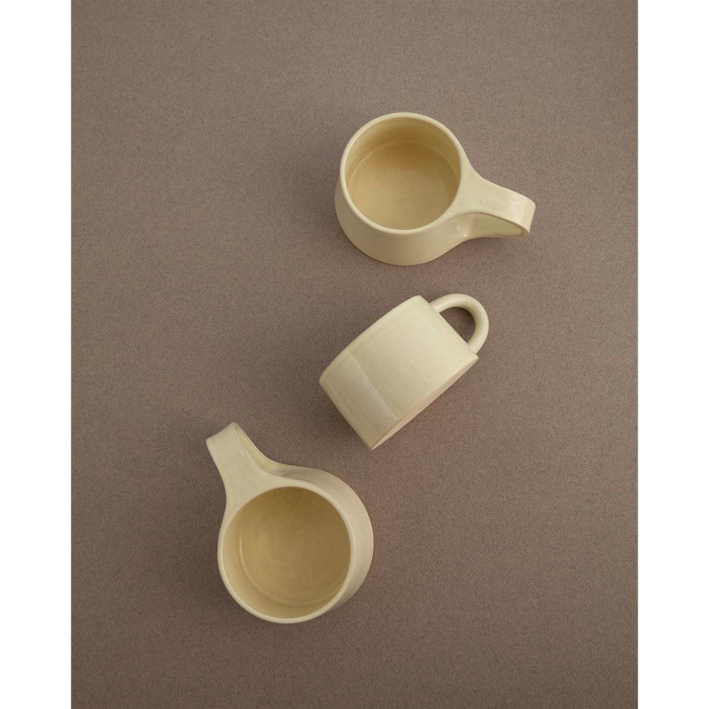 Almond in a Glass Cup Flat Handle Soft Yellow