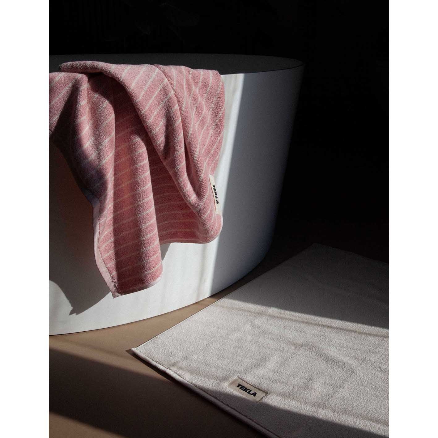 Tekla Terry Towel Shaded Pink Stripes 70x140