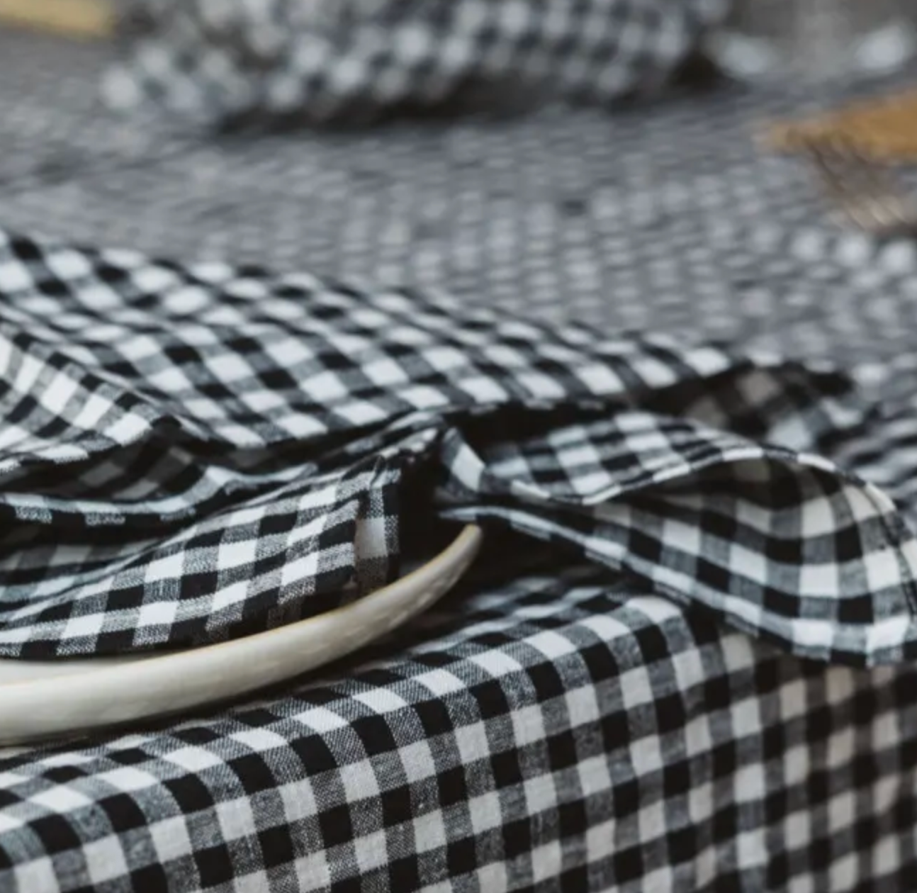 Gabrielle Paris Tablecloth Gingham Black 175x250