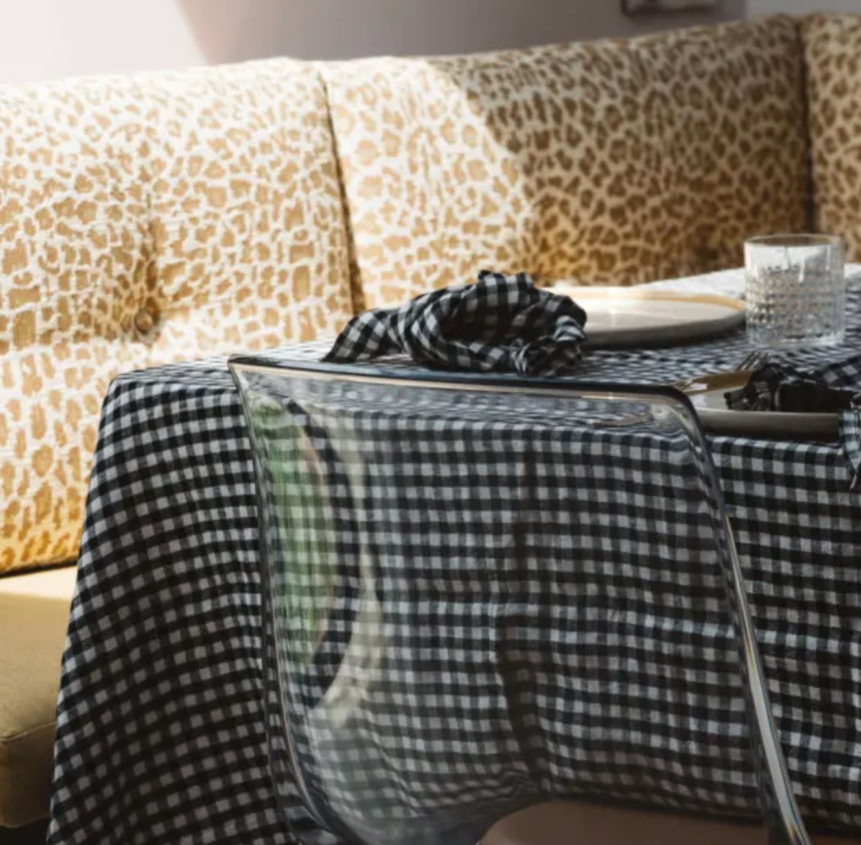 Gabrielle Paris Tablecloth Gingham Black 175x250