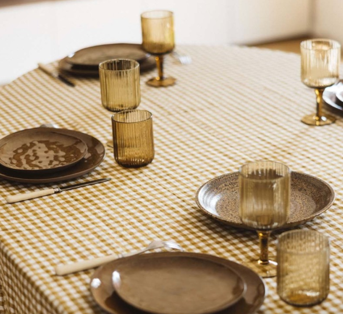 Gabrielle Paris Tablecloth Gingham Curry 175x350