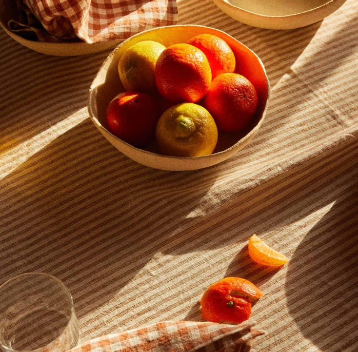 Gabrielle Paris Tablecloth Cafe Milk Thin Stripe 175x250