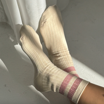 Le Bon Shoppe Her Varsity Socks Rose