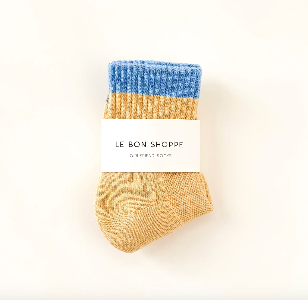 Le Bon Shoppe Girlfriend Socks Color Block Yellow Blue