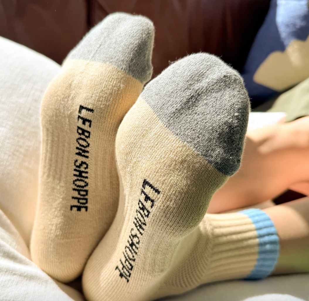 Le Bon Shoppe Girlfriend Socks Color Block Yellow Blue