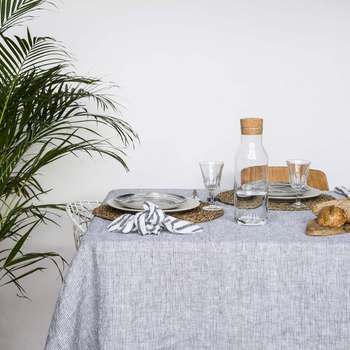 Gabrielle Paris Tablecloth Black Milk Thin Stripe 175x250