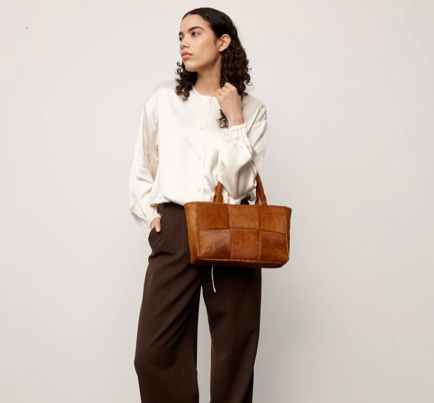 Adax Molino Braided Handbag Harper Caramel